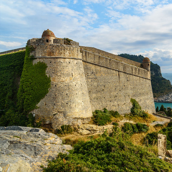 Vista do Castello Doria sobre o mar de Porto Venere