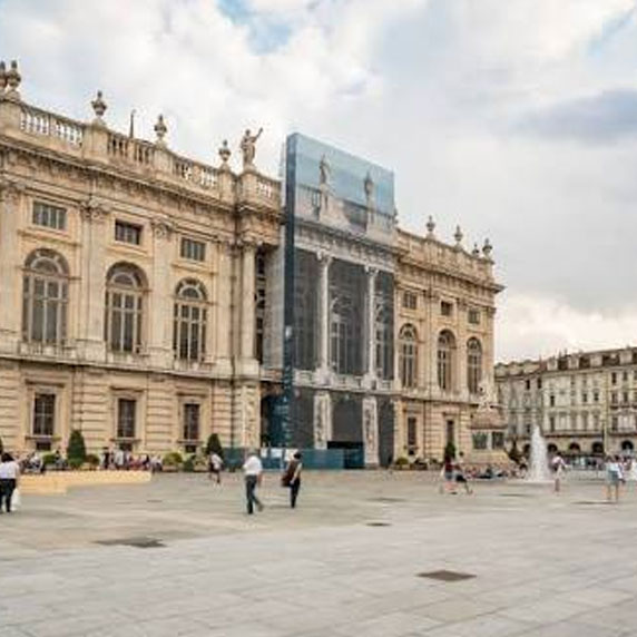 Piazza Castello com o Palazzo Madama ao centro